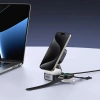 Ugreen W702 3in1 induktives Ladegerät mit MagSafe/Qi2 und USB-C-Anschluss für Telefon/Kopfhörer – Schwarz