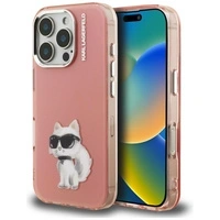 Karl Lagerfeld IML Aquarelle Choupette &amp; Logo Hülle für iPhone 16 Pro Max - Pink