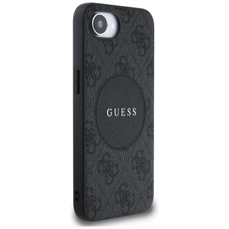 Guess 4G Circle Classic Logo MagSafe iPhone 16e Hülle - Schwarz
