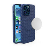 MagSafe Woven Case für iPhone 15 Pro – Marineblau