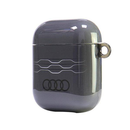 Original Handyhülle APPLE AIRPODS 1 / 2 Audi IML Geometric Pattern Cover (AU-IMLAP-A6/D3-GY) grau