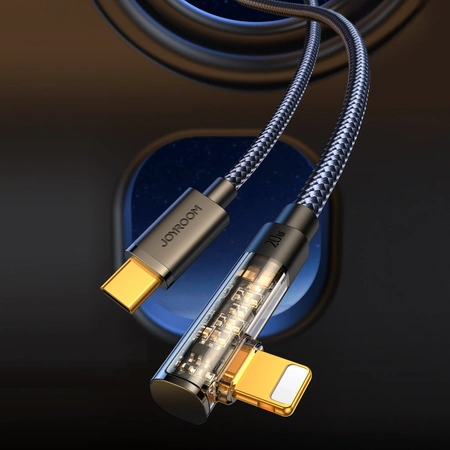 Joyroom Angled Lightning cable - USB C for fast charging and data transfer 20W 1.2 m black (S-CL020A6)