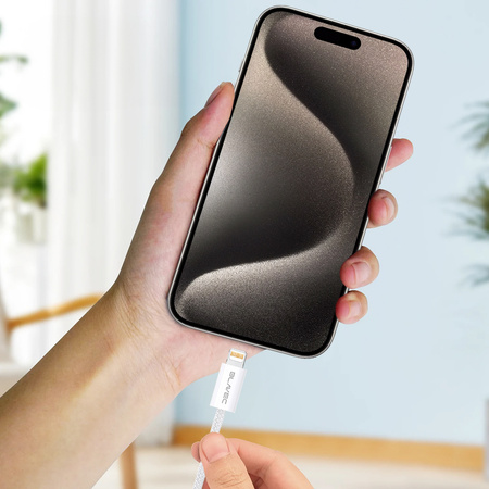 Blavec Kabel Candy oplot - USB na Lightning - 2,4A 1 metr (CCA-UL24W10) biały