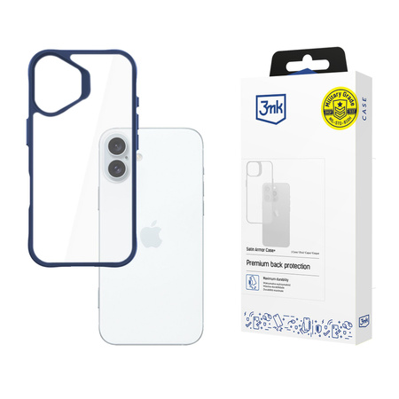 3MK SatinArmor+ Case iPhone 16 Plus 6.7" niebieski/blue Military Grade