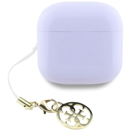 TWS Guess Glossy Effect Printed Classic Logo &amp; Charm Headphones - Lavender