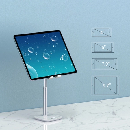 Choetech H035 Aluminiumständer für ein Telefon oder Tablet mit Anpassung – Weiß und Silber