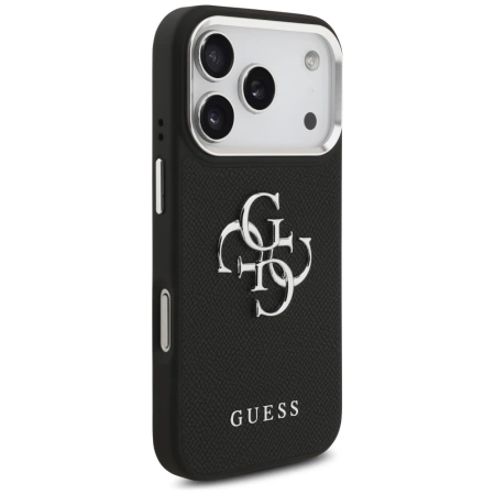 Guess Grained Big 4G Classic Logo Hülle für iPhone 17 Pro - Schwarz
