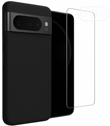 Etui do Google Pixel 8 Pro czarne + Szkło na ekran + Szkło na aparat