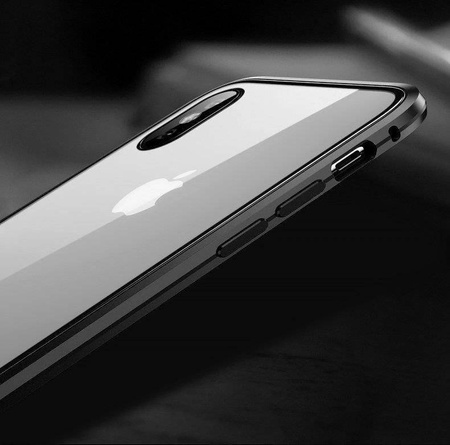 Wozinsky Full Magnetic Case magnetyczne etui 360 pokrowiec na przód i tył z wbudowanym szkłem Samsung Galaxy A72 4G czarno-przezroczysty