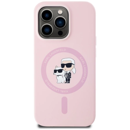 Karl Lagerfeld Silikon Karl&amp;Choupette MagSafe Case für iPhone 14 Pro Max - Pink