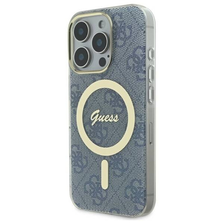 Original Case IPHONE 16 PRO Guess Hardcase IML 4G MagSafe (GUHMP16LH4STB) blue