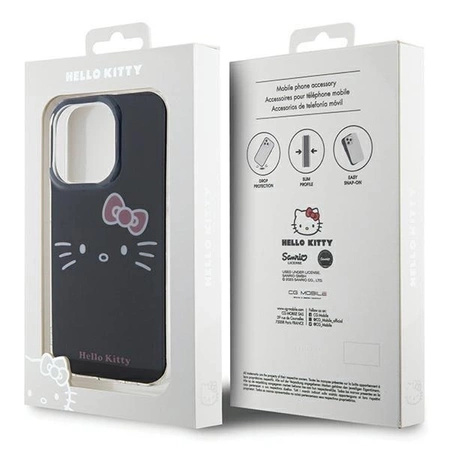 Hello Kitty IML Kitty Face Hülle für iPhone 15 Pro Max – Schwarz