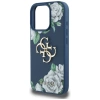Etui Guess Grained Roses Big 4G logo na iPhone 16 Pro Max - niebieskie
