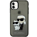Original Case IPHONE 11 / XR Karl Lagerfeld Hardcase Gliter Karl&Choupette (KLHCN61HNKCTGK) black