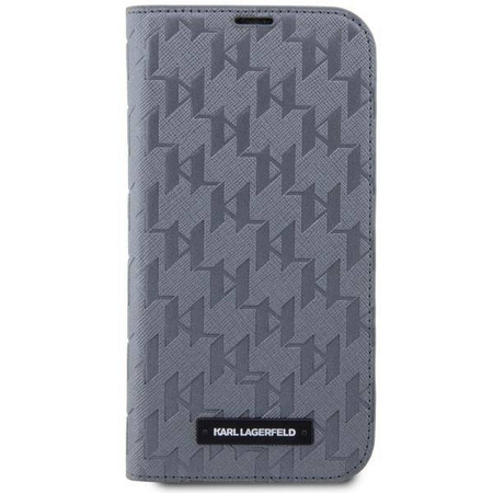 Karl Lagerfeld KLBKP14LSAKLHPG iPhone 14 Pro 6,1&quot; Bücherregal Silber/Silber Saffiano-Monogramm