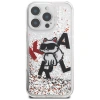 Etui Karl Lagerfeld Liquid Glitter Choupette Logo na iPhone 16 Pro Max - przezroczyste