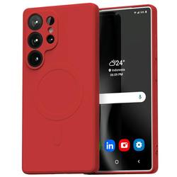 Mercury MagSafe Semi-Silicone Sam S25    Ultra S938 czerwony /red