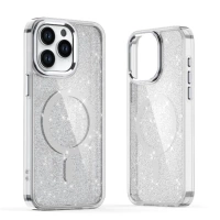 Etui brokatowe Glitter Case z MagSafe na iPhone 16e - białe