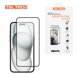 TELTECH SZKŁO HARTOWANE 6D DO IPHONE 12  / 12 PRO  6.1 CZARNA RAMKA