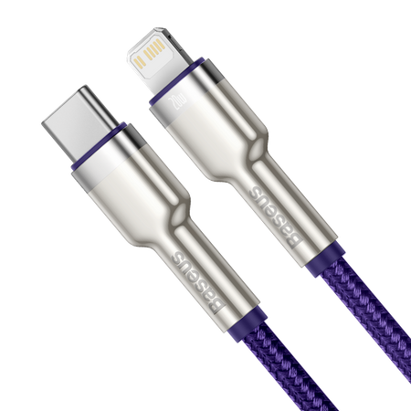 Kabel USB-C do Lightning Baseus Cafule, PD, 20W, 1m (fioletowy)