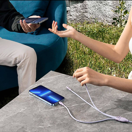 Baseus Flash Series II USB Type C / USB Type A cable - USB Type C / Lightning / micro USB 100 W 1.5 m black (CASS030201)