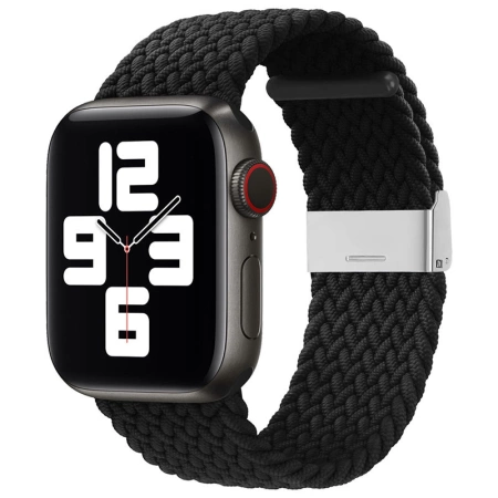 Braided Fabric Strap Bracelet Strap Fabric Band for Apple Watch 38 / 40 / 41 mm - Black