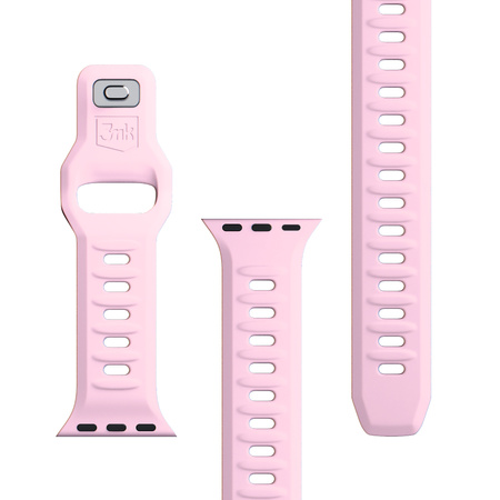 3MK Silicone Watch Strap Powder Pink dla Apple Watch 42/44/45/49 mm