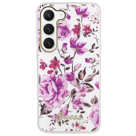 Guess GUHCS23MHCFWST S23+ S916 weiß/weißer Hartschalenkoffer Flower Collection