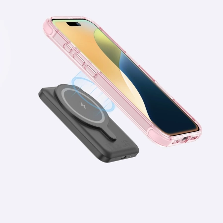Etui silikonowe AMAZINGTHING Omni Mag Case do iPhone 16 - ciemnoróżowe