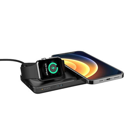 Bateria zewnętrzna (Powerbank) VEGER MagMulti - 10 000mAh LCD Quick Charge kompatybilny z MagSafe + ładuje Apple Watch PD 22,5W (W1156)