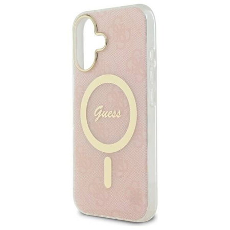 Original Case IPHONE 16 Guess Hardcase IML 4G MagSafe (GUHMP16SH4STP) pink