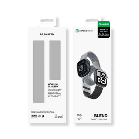 2er-Set AmazingThing Blend Band für Apple Watch 45/46/49 mm - Grau-Schwarz/Grau