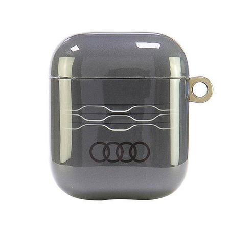 Original Handyhülle APPLE AIRPODS 1 / 2 Audi IML Geometric Pattern Cover (AU-IMLAP-A6/D3-GY) grau