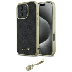 Original Case IPHONE 16 PRO Guess Hardcase 4G Charms Collection (GUHCP16LGF4GGR) black