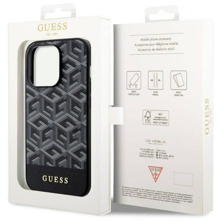 Guess GUHMP14XHGCFSEK iPhone 14 Pro Max 6.7&quot; schwarz/schwarz Hardcase GCube Stripes MagSafe