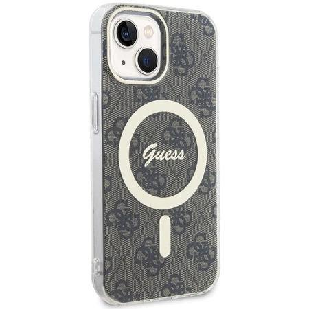 Guess IML 4G MagSafe Hülle für iPhone 15 - Braun