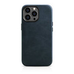 iCarer Case Leather genuine leather case for iPhone 14 Pro Max dunkelblau (WMI14220704-BU) (MagSafe compatible)