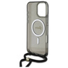 Original Handyhülle IPHONE 16 PRO Guess Hardcase Crossbody Cord Script MagSafe (GUHMP16LHCTSGNSK) schwarz