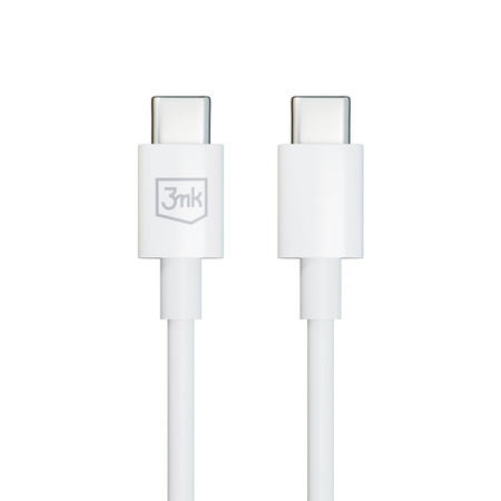 3MK KABEL HYPER USB-C/USB-C 100W 1,2m biały