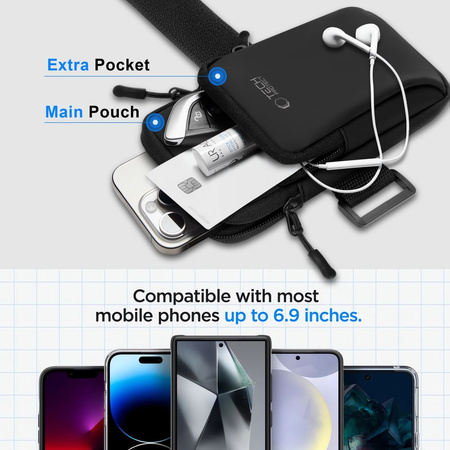 TECH-PROTECT M7 UNIVERSAL SPORT ARMBAND BLACK/BLACK