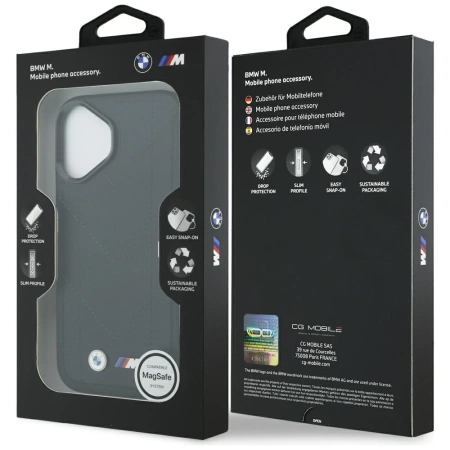 Etui BMW M Quilted Logo MagSafe na iPhone 17 - czarne