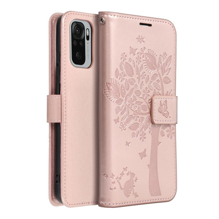 Kabura MEZZO Book do XIAOMI Redmi NOTE 10 / 10S drzewo złoty róż