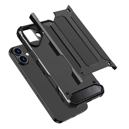 Pancerne hybrydowe etui Hybrid Armor pokrowiec futerał na iPhone 16e - czarne
