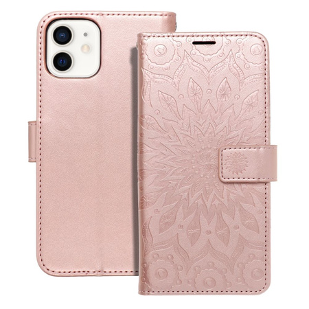 Kabura MEZZO Book do IPHONE 12 / 12 PRO mandala złoty róż