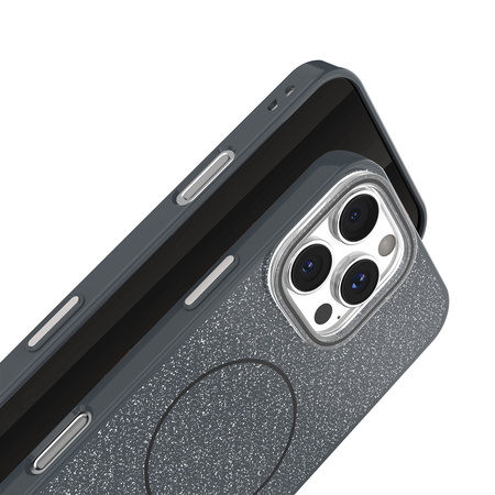 Nakładka Glitter Thin Mag do iPhone 14 Pro 6,1" czarna