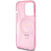 Guess Ring Stand Script Glitter MagSafe-Hülle für iPhone 15 Pro – Rosa