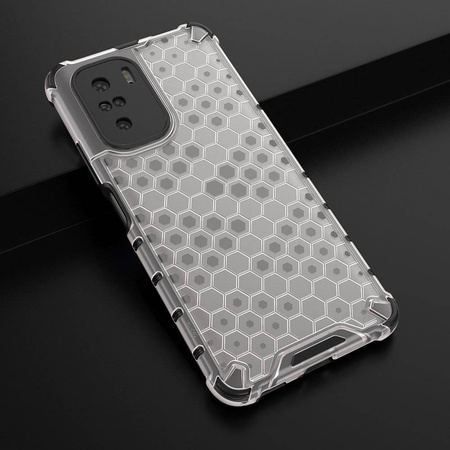 Honeycomb etui pancerny pokrowiec z żelową ramką Xiaomi Redmi K40 Pro+ / K40 Pro / K40 / Poco F3 przezroczysty