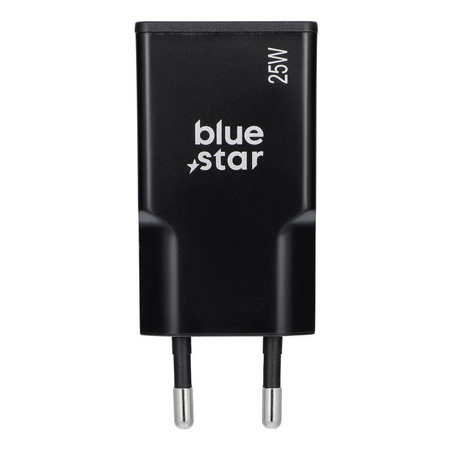 Ładowarka sieciowa do telefonu Blue Star Slim GaN 1x Typ C + 1x USB A QC4.0 PD 3A 25W TFK-SC-25WAC czarna