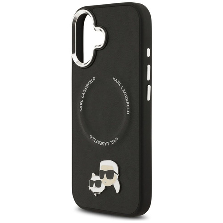 Karl Lagerfeld nakładka Magsafe PU case with Karl&Choupette heads pins logo and metal camera buttons do iPhone 17 czarna