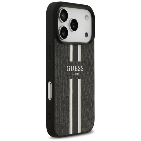 GUESS futerał do IPHONE 17 Pro kompatybilny z MagSafe GUHMP17LP4RPSK (4G Printed Stripes) czarny